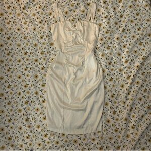 Le Chateau Elegant White Satin Dress